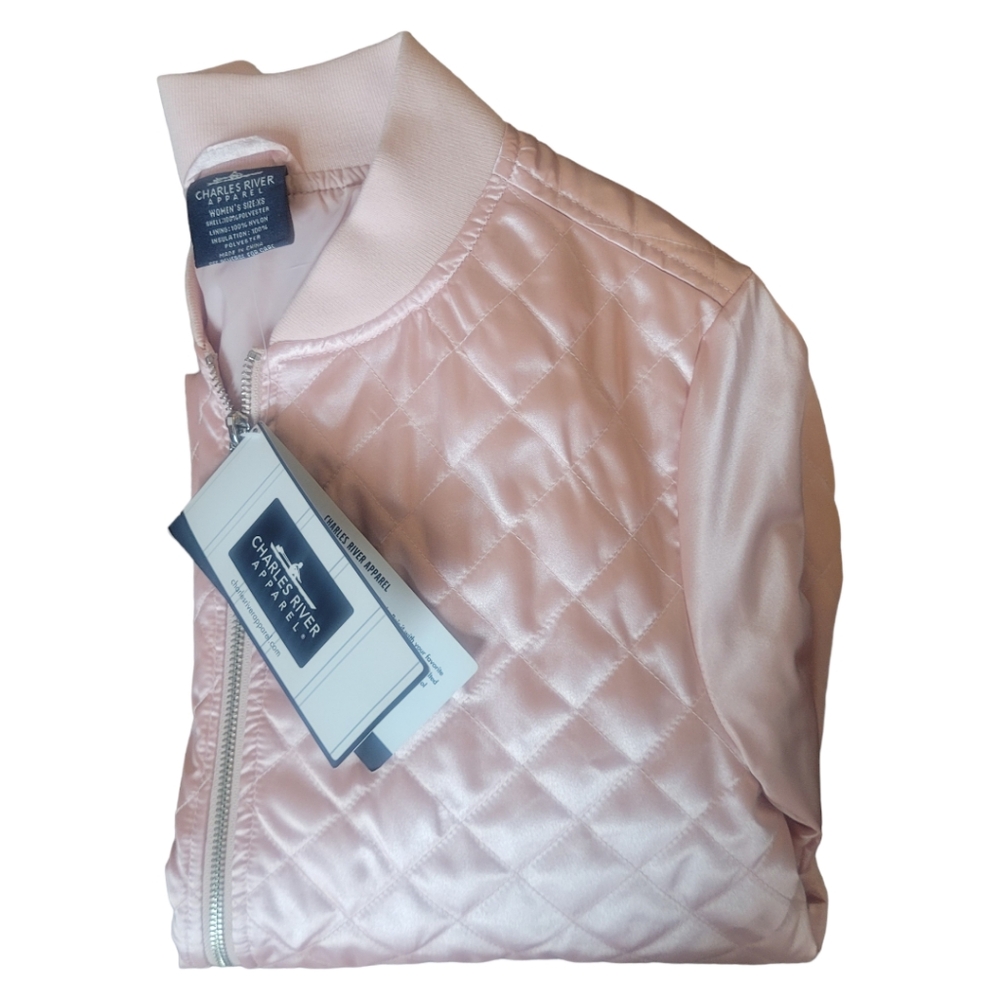 NWT I Charles River Apparel 5027L Womens Quilted Boston Flight Jacket XS